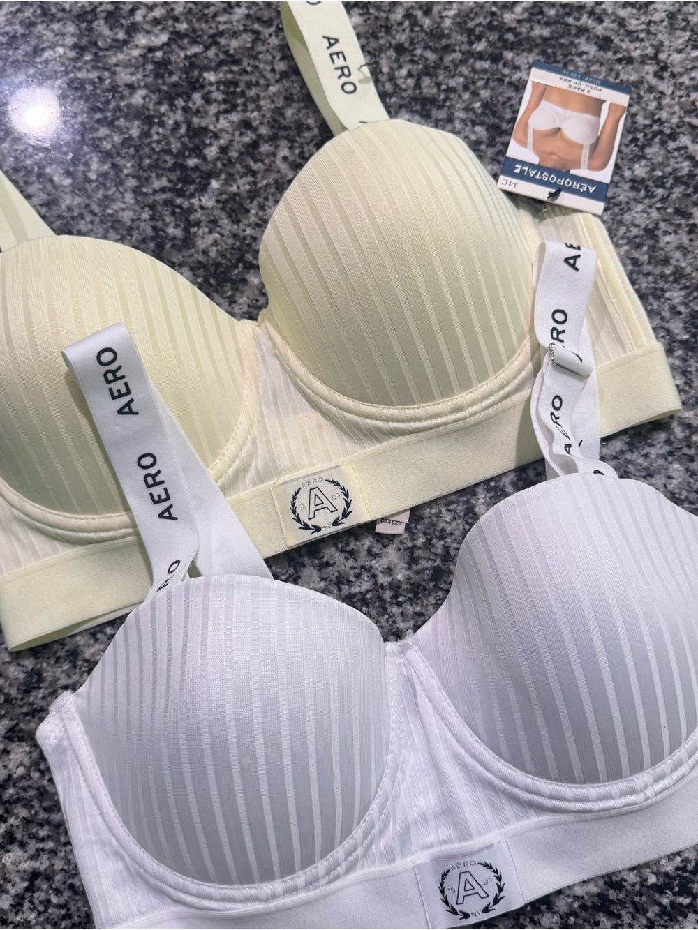 Aeropostale Set of 2 Push-up Bra’s — White and Cream NWT